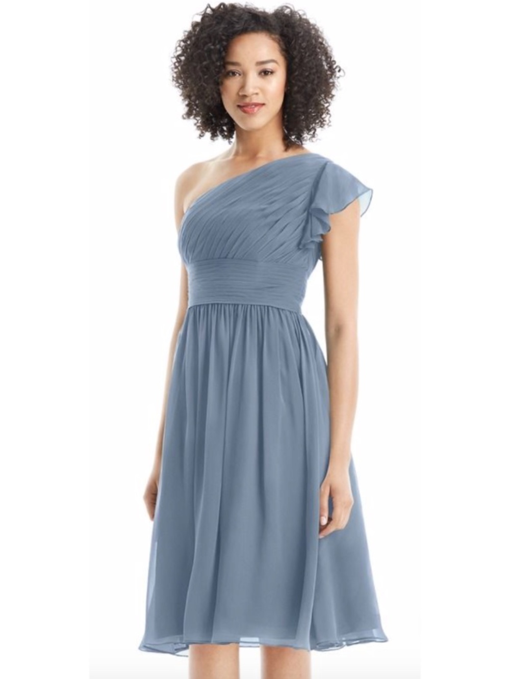 Azazie Carly Dress Dusty Blue 6